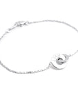 Bracelet personnalisé - Anneaux enlacés Argent - Cadeau personnalisé