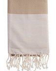 fouta-nid-d-abeille-rayé-beige-plage-soleil-serviette-mer-personnalisable-texte-prenom-cadeau-adulte-unique