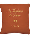 Coussins personnalisés orange - cadeaux personnalisés naissance