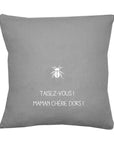 Coussin en lin personnalisé - Cadeau fête des mères