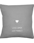 Coussin en lin personnalisé - Cadeau de mariage