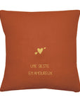 Coussin en lin personnalisé - Cadeau de mariage