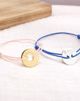 Coffret duo pour couple - Bracelets personnalisés cordon avec jeton Argent et Plaqué Or