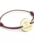 Coffret duo pour couple - Bracelets personnalisés cordon avec médaille Argent et Plaqué Or