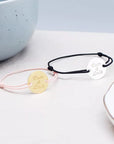 Coffret duo pour couple - Bracelets personnalisés cordon avec médaille Argent et Plaqué Or