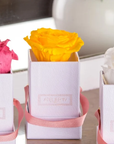 Rose éternelle dans son écrin carré personnalisé