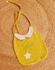 Bavoir bébé et maternelle personnalisé - Mademoiselle Jaune