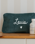 Trousse personnalisée velours côtelé - Cadeau maîtresse