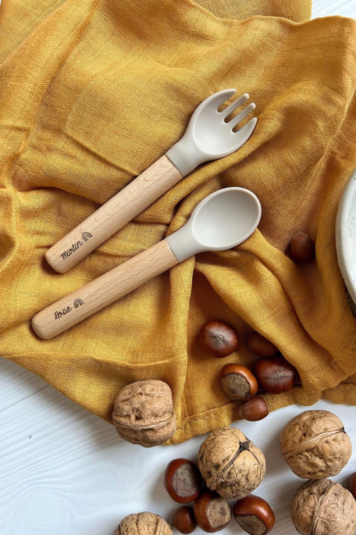 Cuillère bébé en bois personnalisée avec prénom