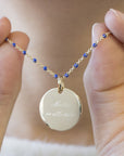 Collier chaîne émaillée personnalisé - Médaille simple - Plaqué Or