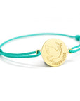 Bracelet cordon personnalisé - Colombe - Plaqué or
