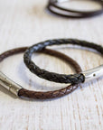 Bracelet homme personnalisé acier & cuir - L'épicurien