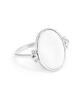 Bague ovale personnalisée - Nacre-Argent