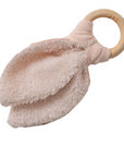 Anneau de dentition bébé personnalisé - Bois naturel & Coton