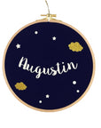 Cadre rond tambour personnalisé - Modèle prénom phosphorescent