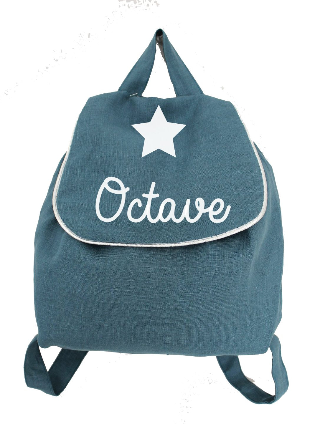 Personalized linen baby backpack