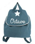 Personalized linen baby backpack