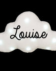 Personalized glitter cloud night light with music option