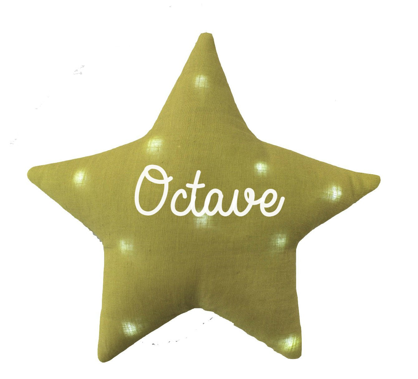 Personalized linen star night light with music option