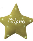 Personalized linen star night light with music option