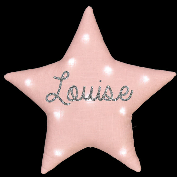 Personalized linen star night light with music option