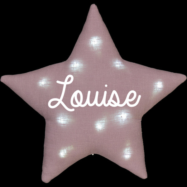 Personalized linen star night light with music option