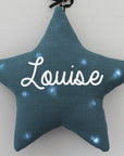 Personalized linen star night light with music option