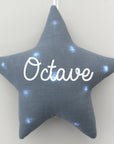 Personalized linen star night light with music option