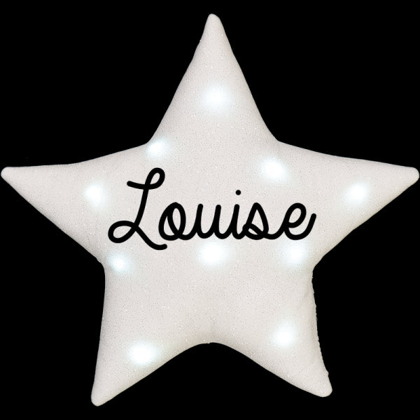 Personalized glitter star night light with music option