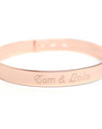 Personalized wide ribbon bangle - Silver-Gold plated-Rose gold