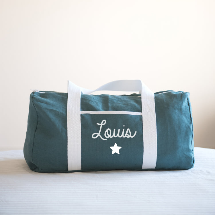 Personalized weekend bag - Linen and cotton