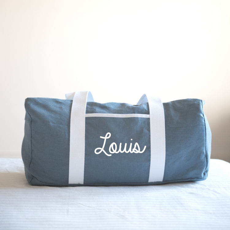 Personalized weekend bag - Linen and cotton