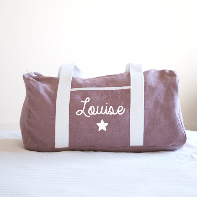 Personalized weekend bag - Linen and cotton