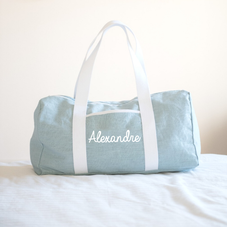 Sac de week-end personnalisé - Lin et coton - Cadeau maîtresse