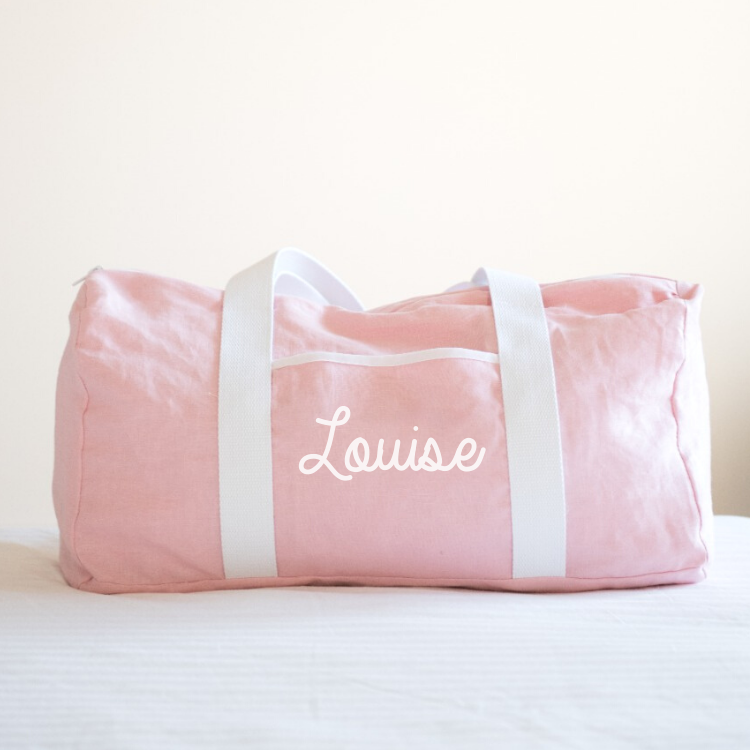 Sac de week-end personnalisé - Lin et coton - Cadeau maîtresse