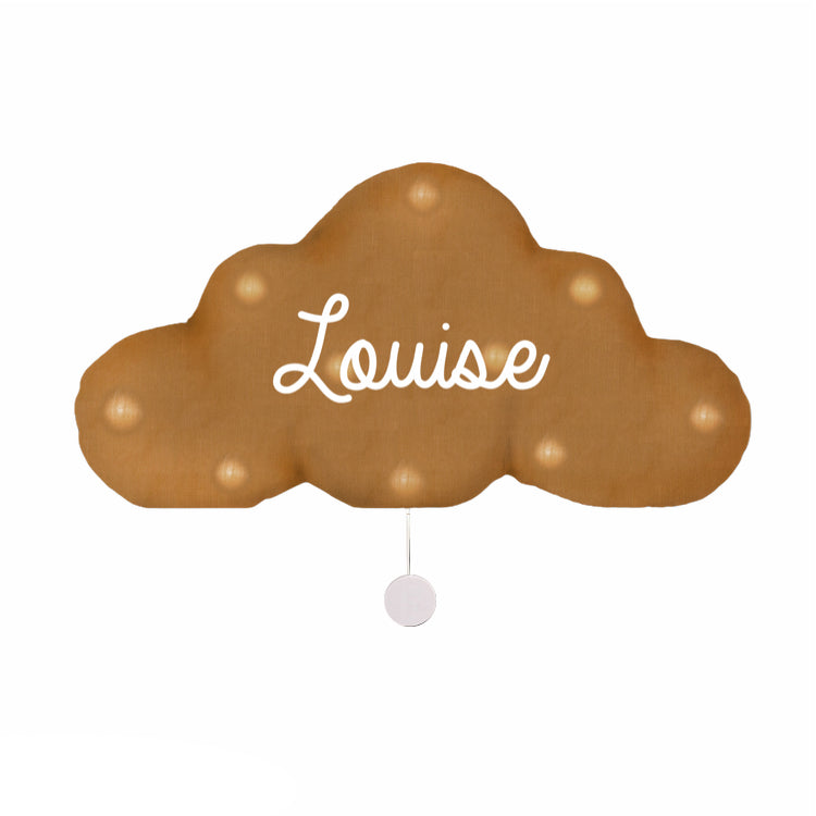 Personalized cloud linen night light with music option