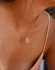 Personalized fine stone necklace - Beaded chain - Gold plated