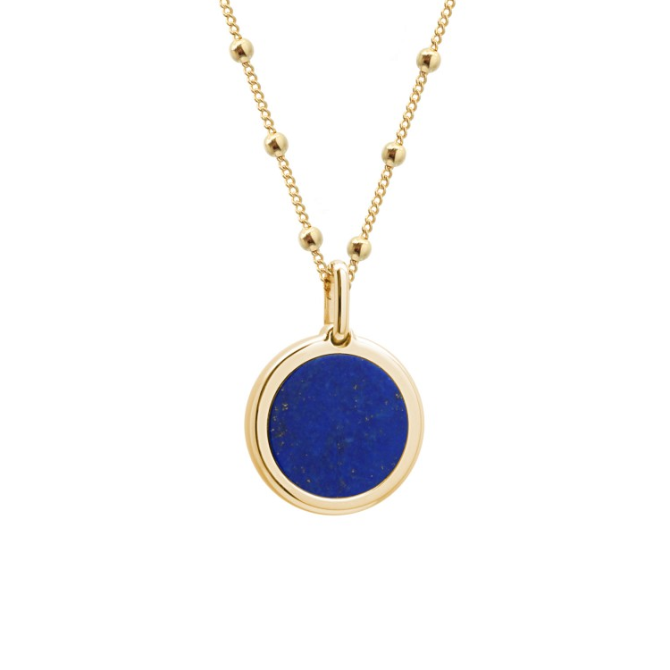 Collier pierre fine personnalisé - Chaîne perlée - Plaqué Or