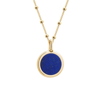 Collier pierre fine personnalisé - Chaîne perlée - Plaqué Or