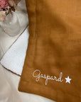 Personalized blanket - Linen and fur