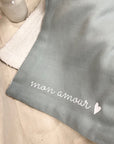 Personalized blanket - Linen and fur