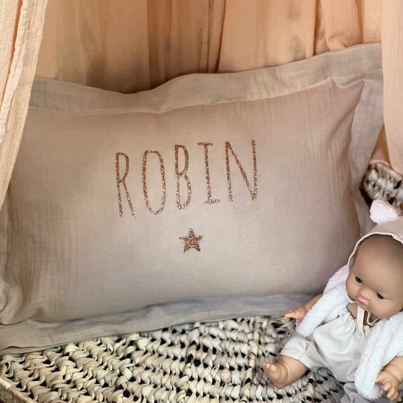 Personalized baby cushion - Double cotton gauze