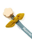 Personalized pacifier clip - Double cotton gauze + flower