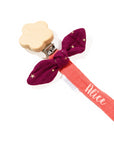 Personalized pacifier clip - Double cotton gauze + flower