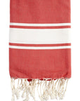 fouta-rouge-personnalisation-plage-soleil-bronzage-frange-artisanal