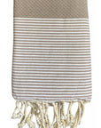 fouta-nid-abeille-taupe-personnalisee