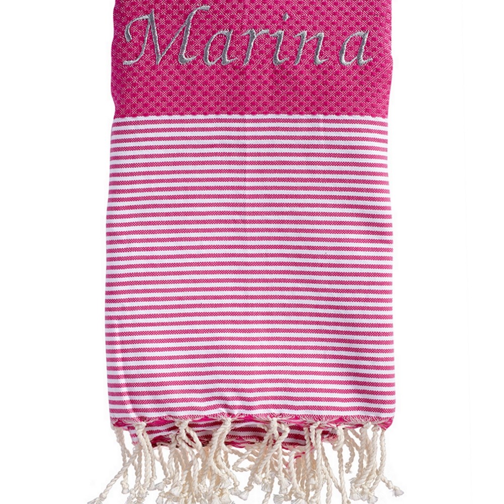 fouta-nid-abeille-brodee