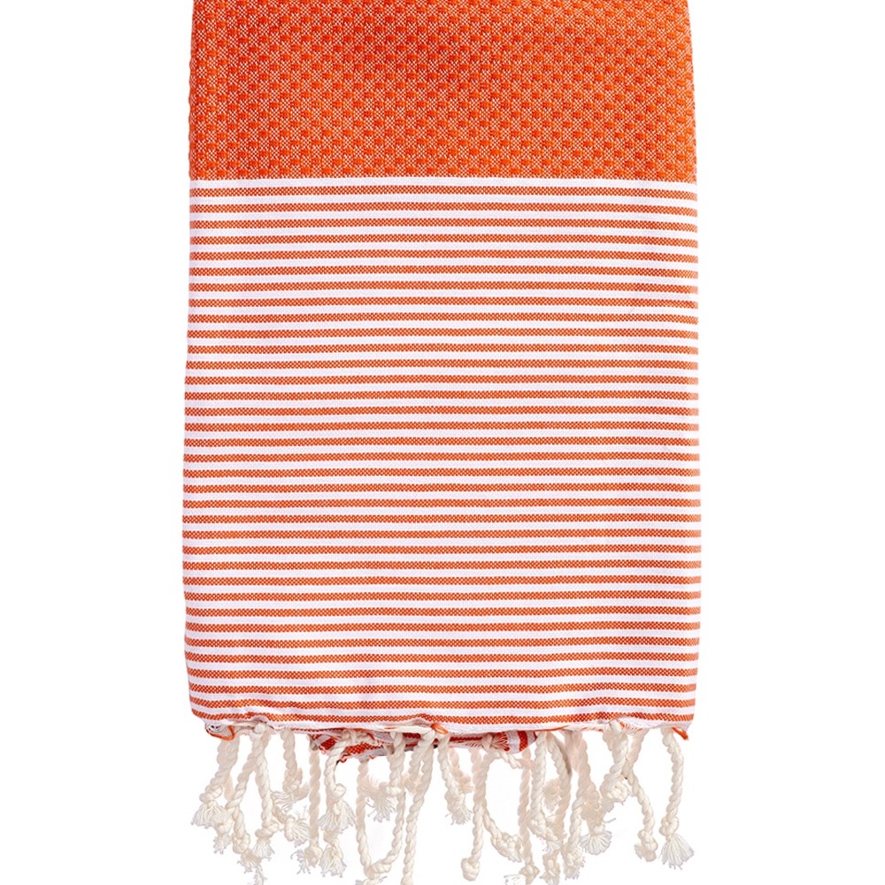 fouta-nid-d-abeille-rayé-orange-plage-soleil-serviette-mer-personnalisable-texte-prenom-cadeau-adulte-unique