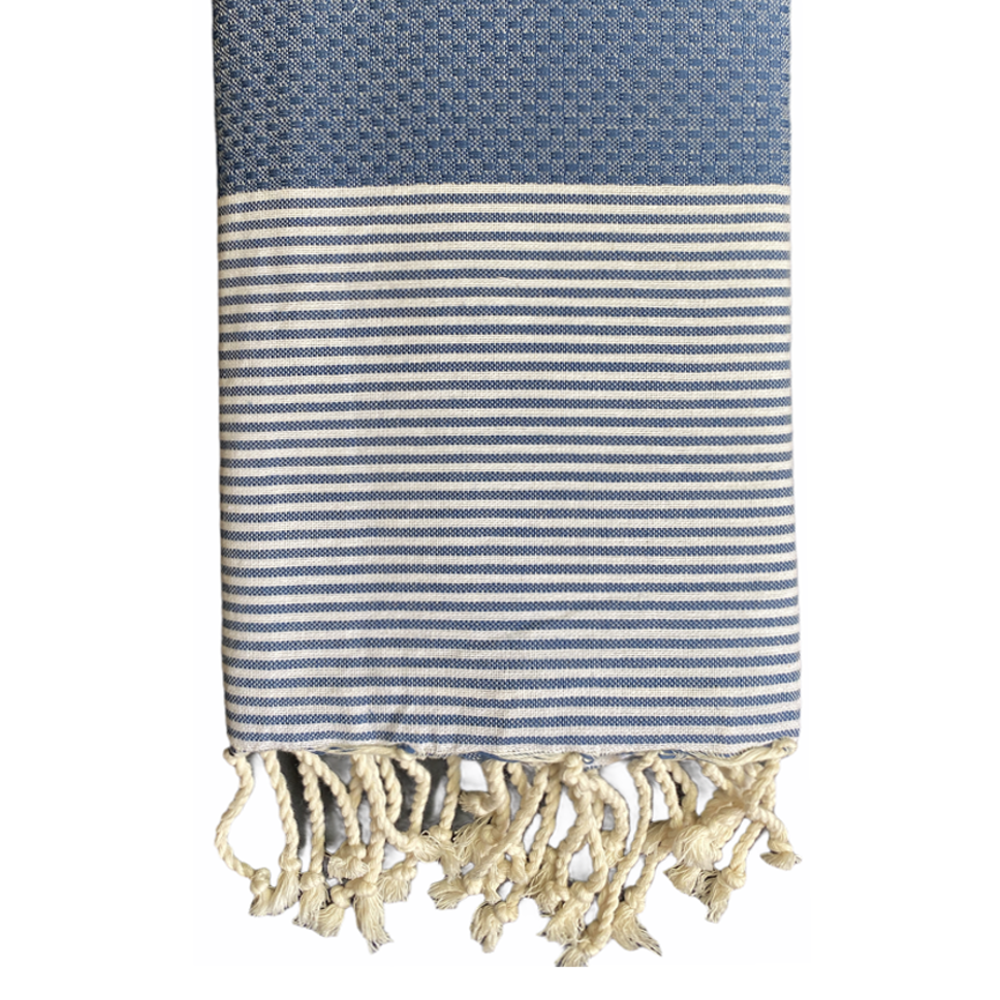 fouta-nid-d-abeille-rayé-bleu-jean-plage-soleil-serviette-mer-personnalisable-texte-prenom-cadeau-adulte-unique