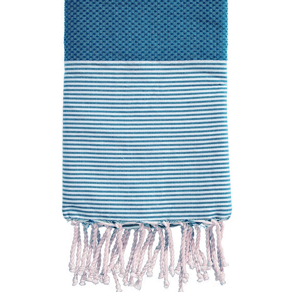 fouta-nid-d-abeille-rayé-turquoise-plage-soleil-serviette-mer-personnalisable-texte-prenom-cadeau-adulte-unique